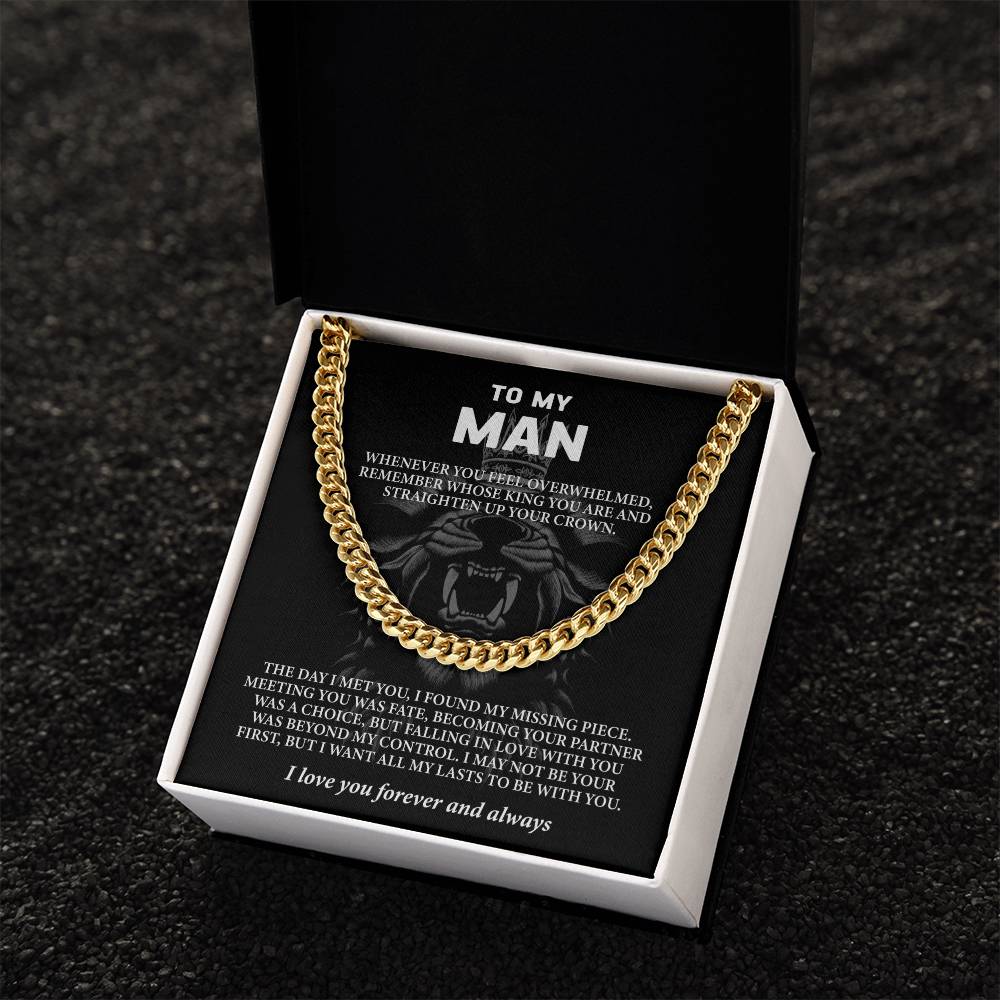 Collier avec message « À mon homme – Mari ou petit ami (je t'aime pour toujours et à jamais) »