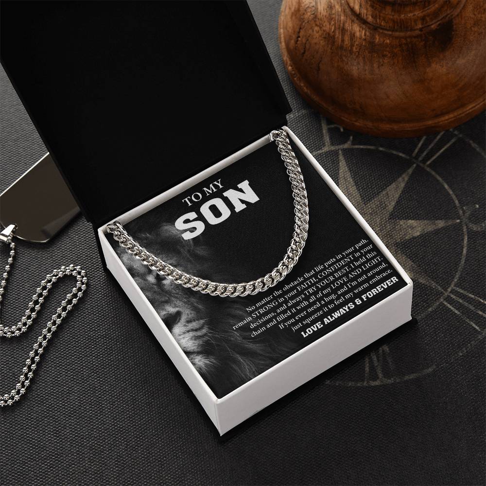 An meinen Sohn Nachrichtenkarte Cuban Chain