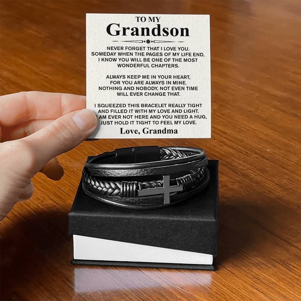 An meinen Enkel (in Liebe, Oma) Nachricht Karte Armband