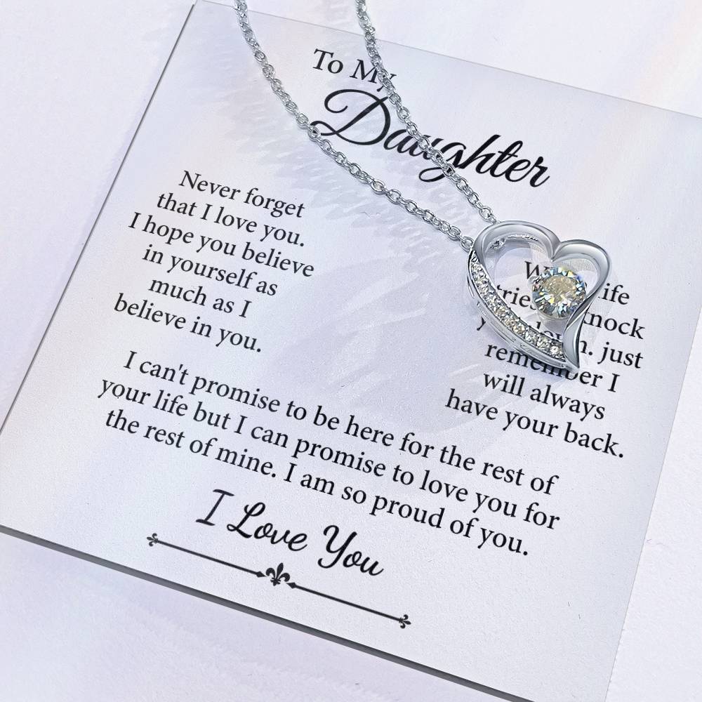 Collier avec message « À ma fille, je t'aime » (je suis si fier de toi)