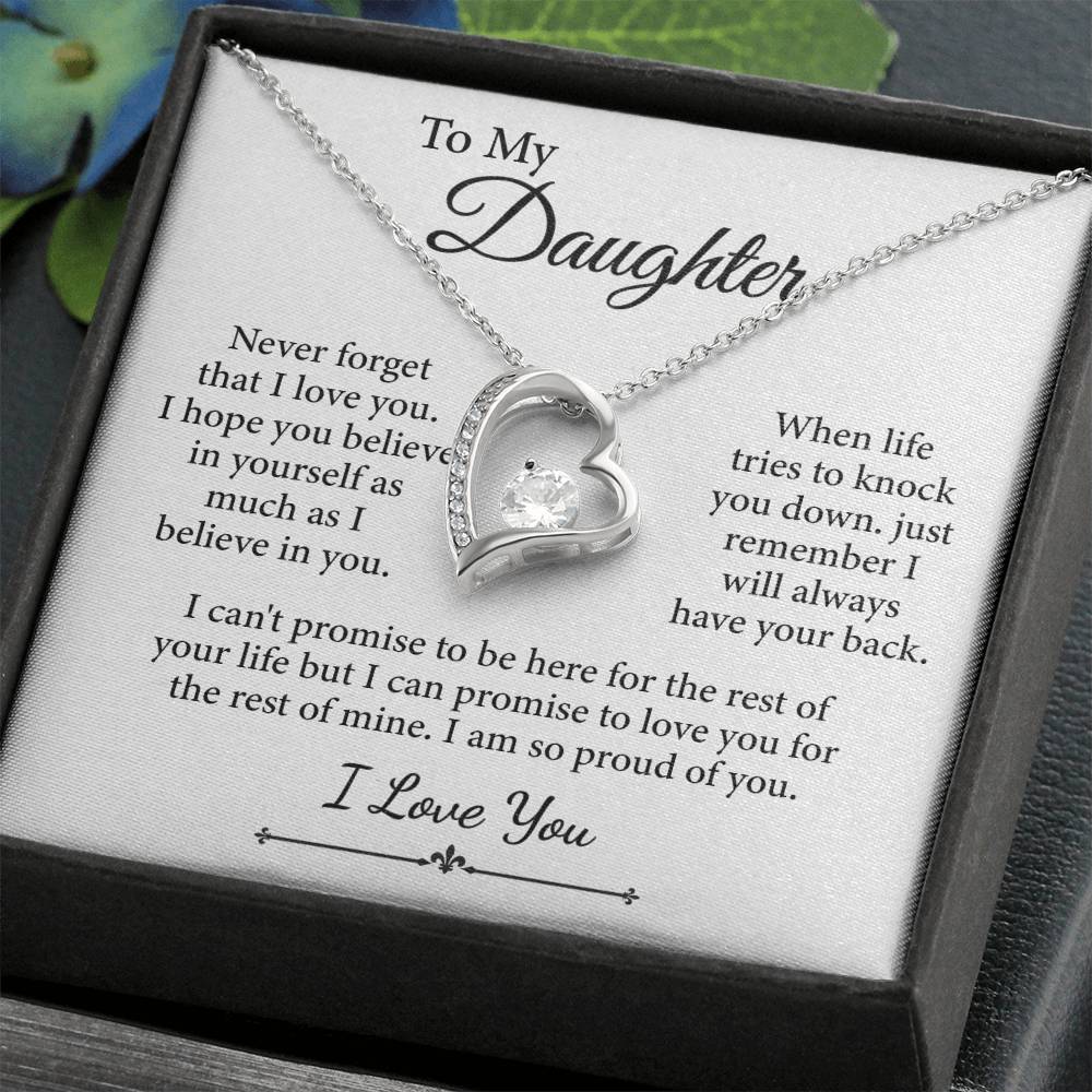 Collier avec message « À ma fille, je t'aime » (je suis si fier de toi)