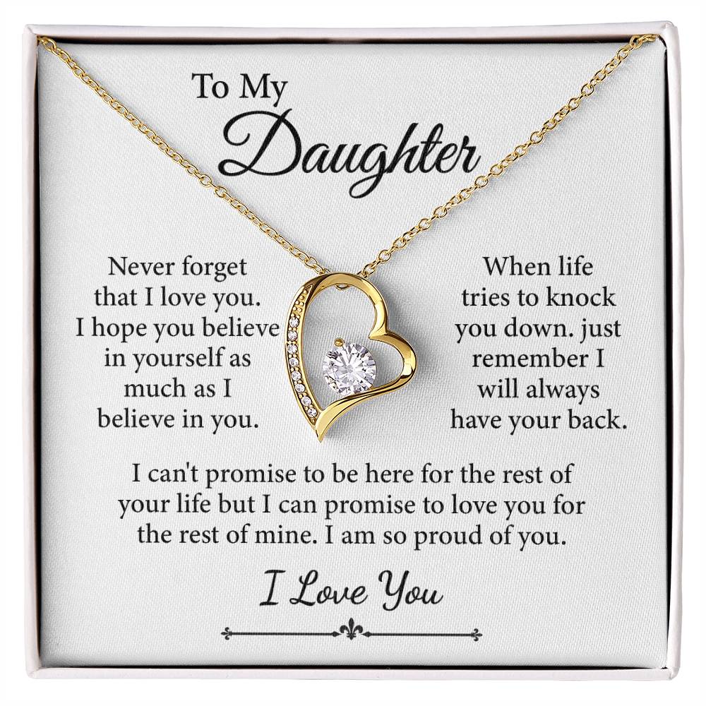 Collier avec message « À ma fille, je t'aime » (je suis si fier de toi)