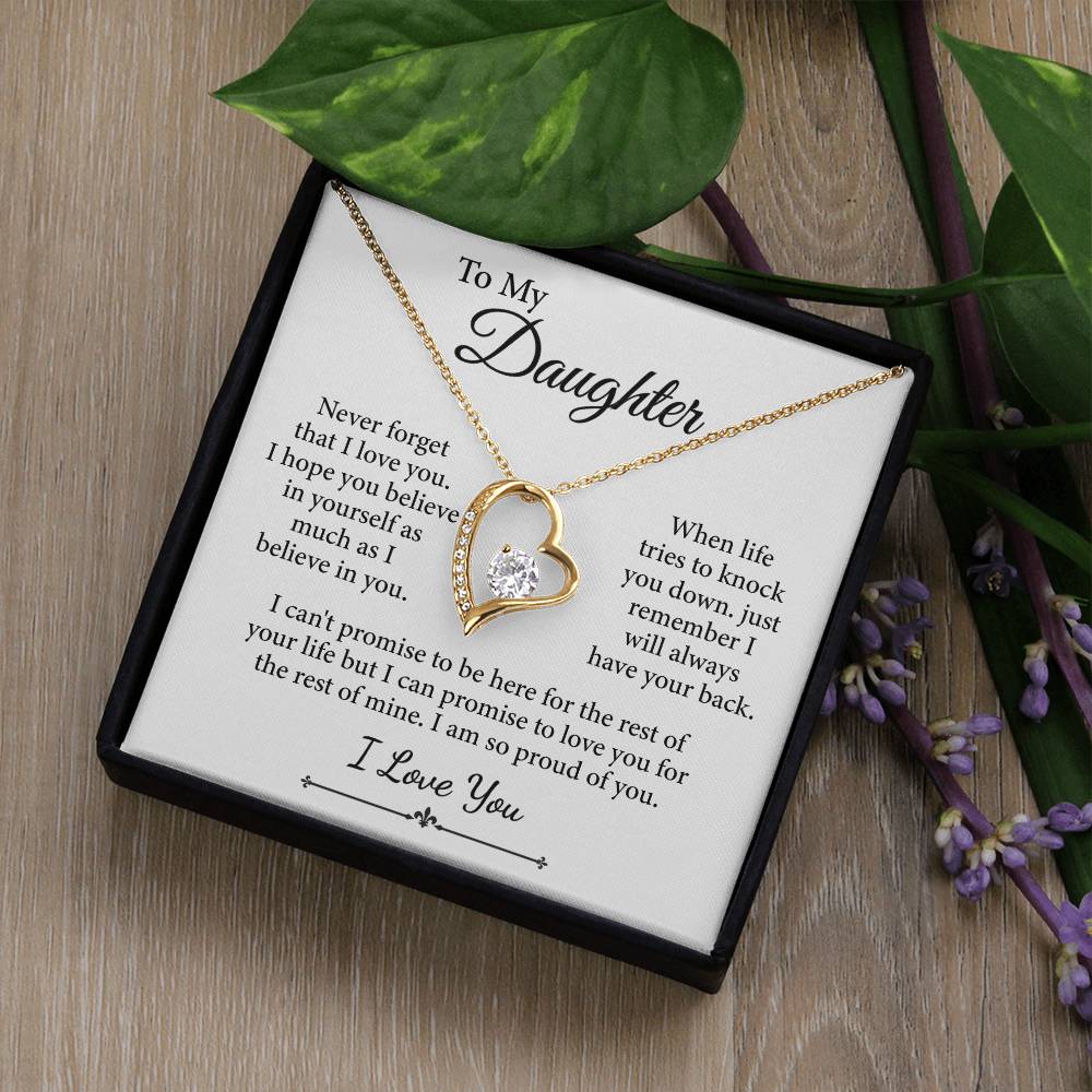 Collier avec message « À ma fille, je t'aime » (je suis si fier de toi)