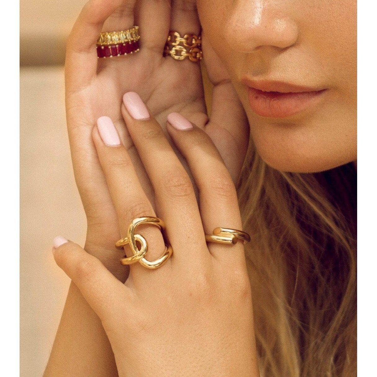 18 Karat vergoldeter Edelstahlring