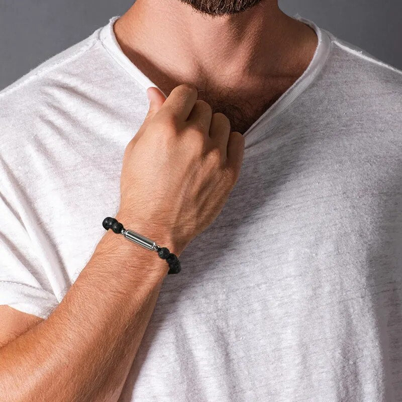 Perlen-Urnenarmband mit Hohlrohr