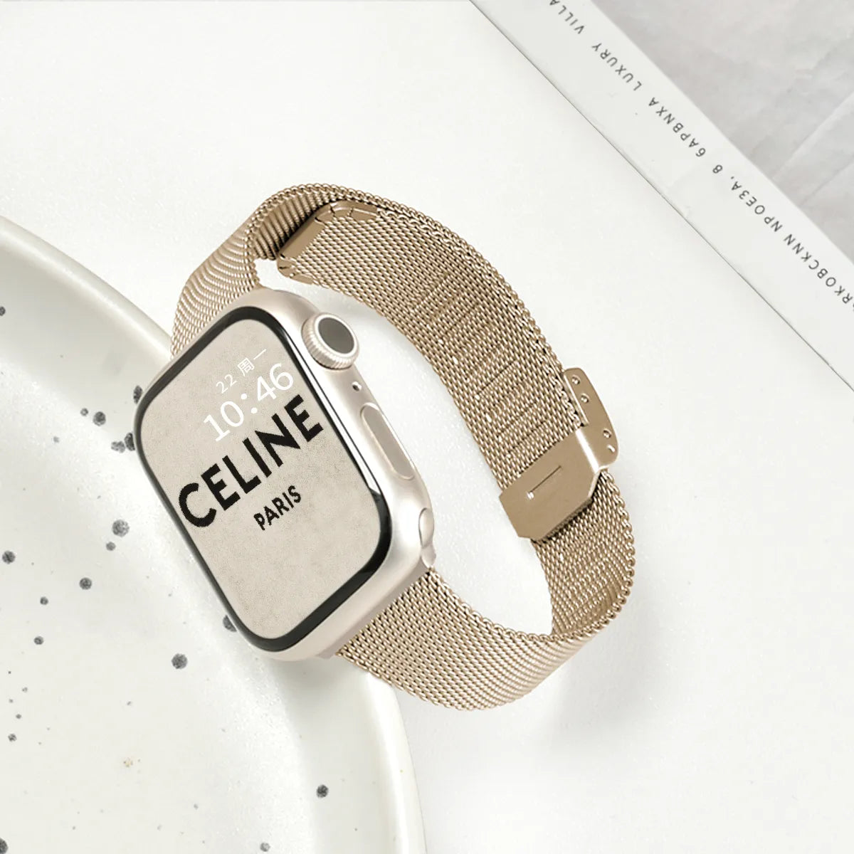 Schmal geschnittenes Metallarmband für die Apple Watch