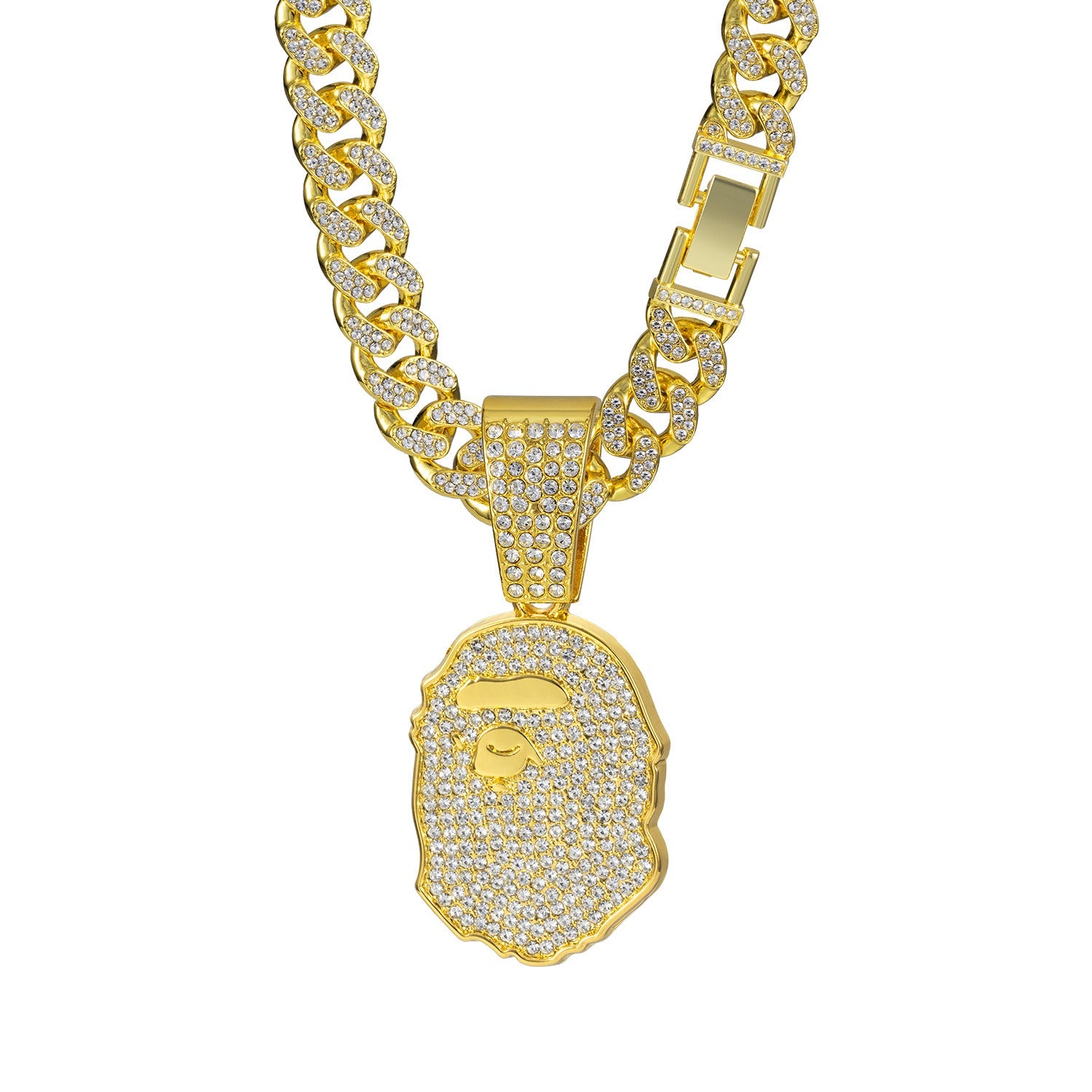 BG BAPE-inspirierte Anhänger Halskette Rapper Kette
