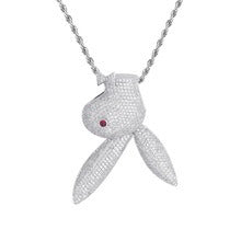 Collier pendentif inspiré de Playboi Carti et lapin à l'envers, chaîne de rappeur