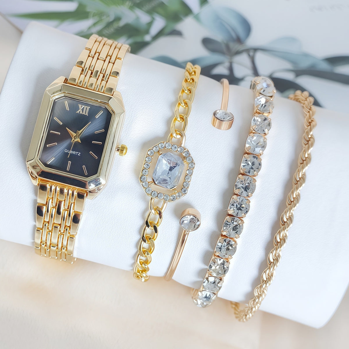 Bling Klassische Quadratische Damenuhr