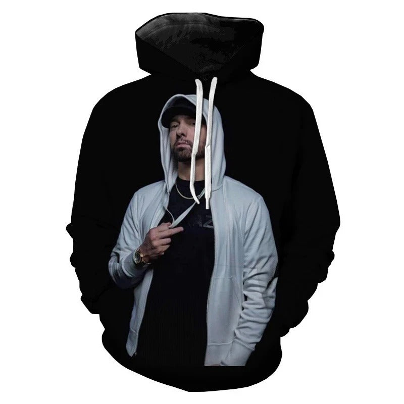 Eminem 3D-Grafikdruck Herbst- und Winter-Hoodies