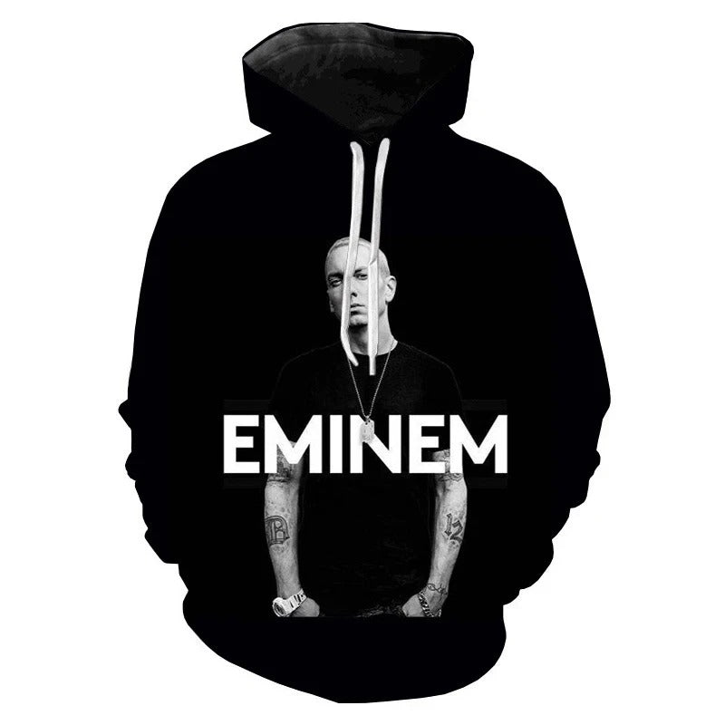 Eminem 3D-Grafikdruck Herbst- und Winter-Hoodies