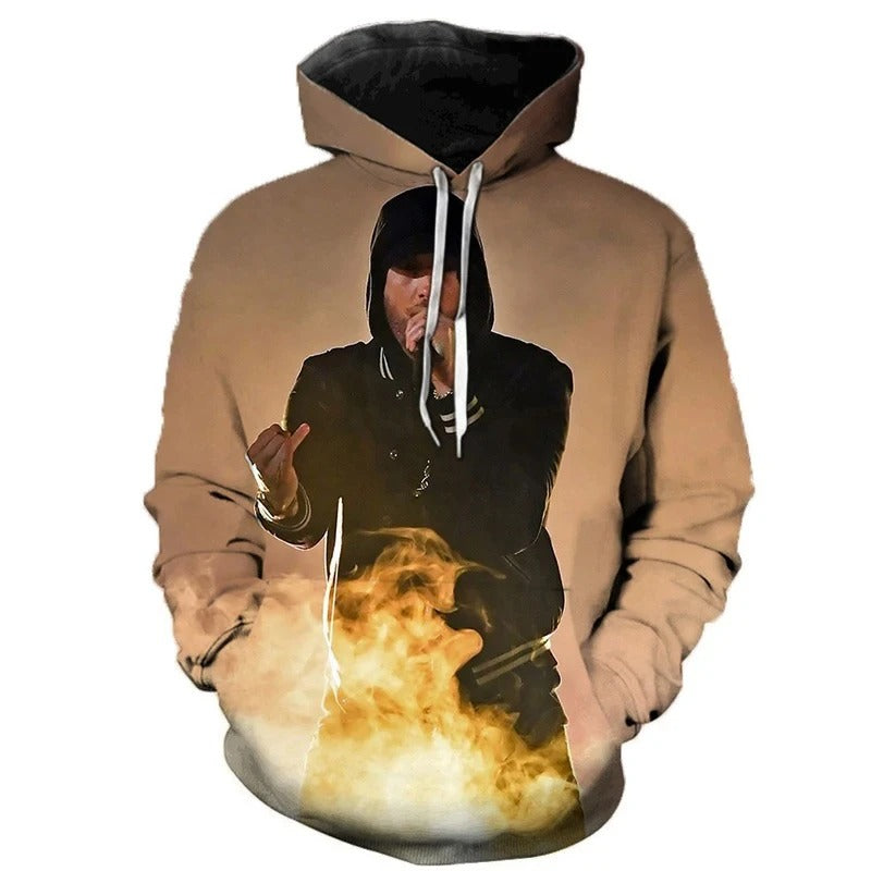 Eminem 3D-Grafikdruck Herbst- und Winter-Hoodies