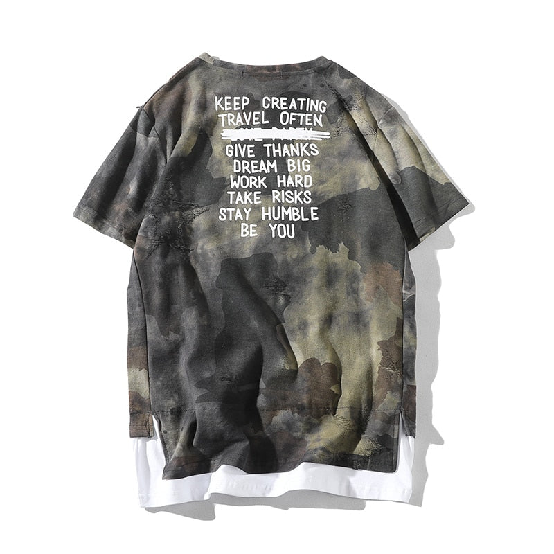 Hip-Hop-T-Shirt mit Camouflage-Muster