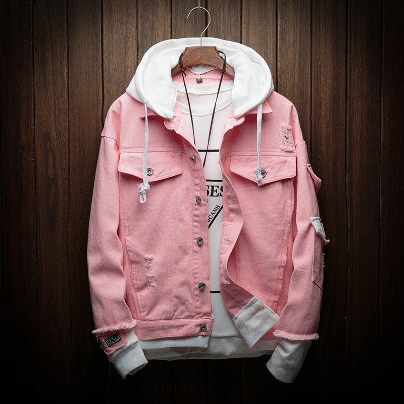 Blouson-Jeansjacke mit Kapuze
