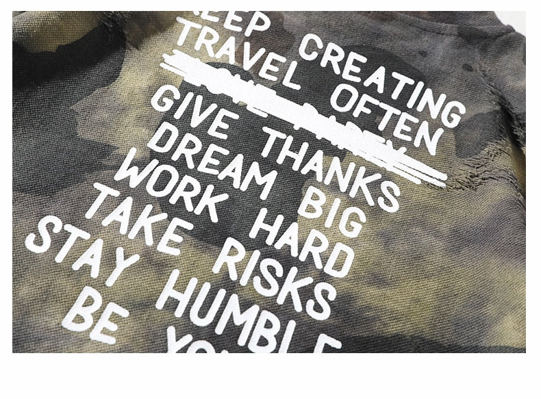 Hip-Hop-T-Shirt mit Camouflage-Muster