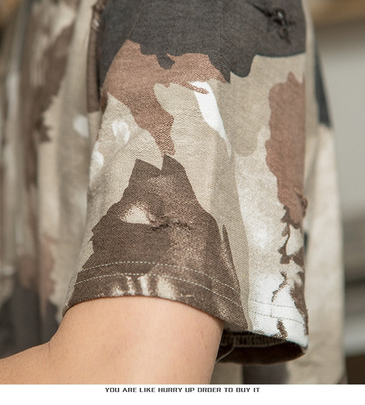 Hip-Hop-T-Shirt mit Camouflage-Muster