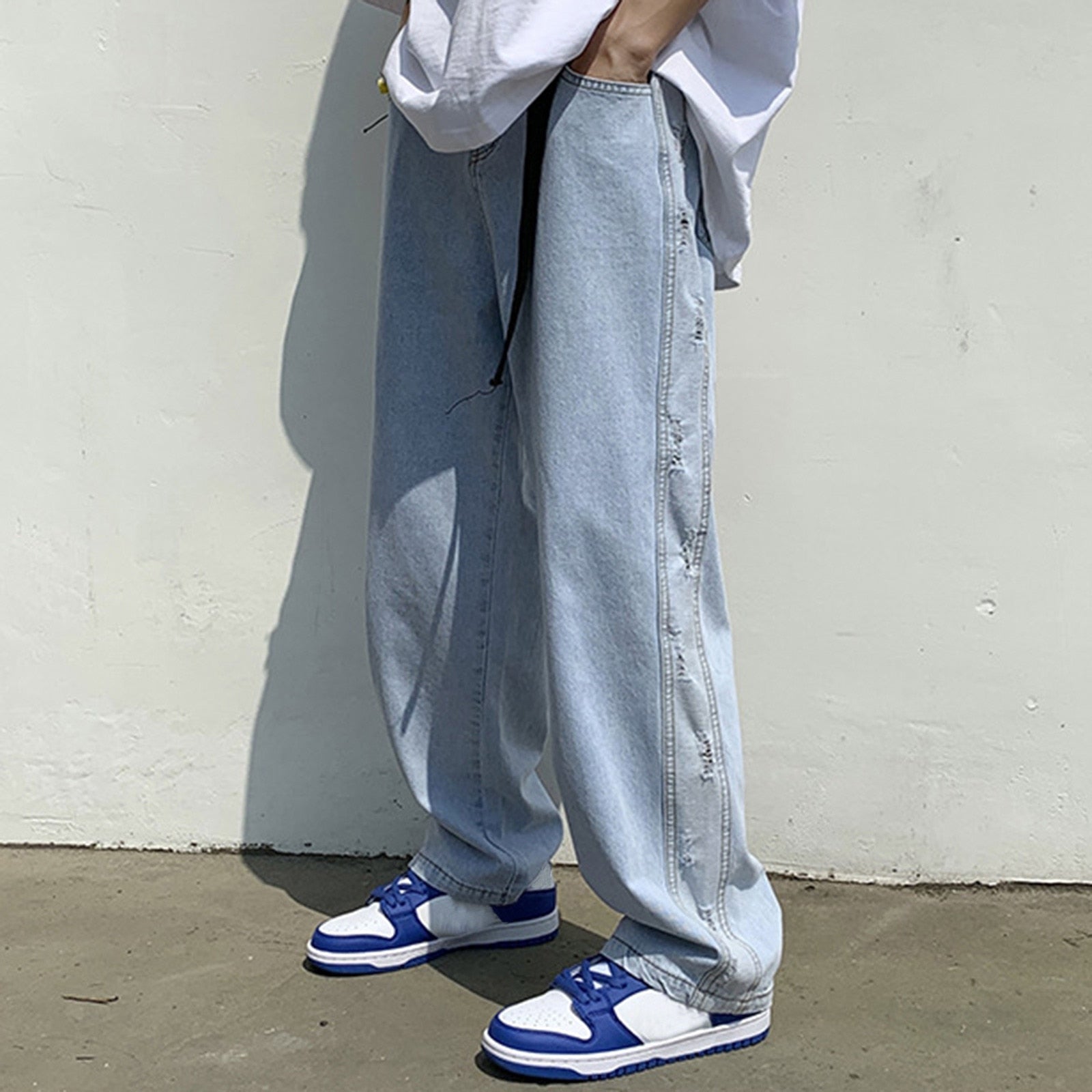 OG Baggy Denim Hose im Streetwear-Stil mit weitem Bein