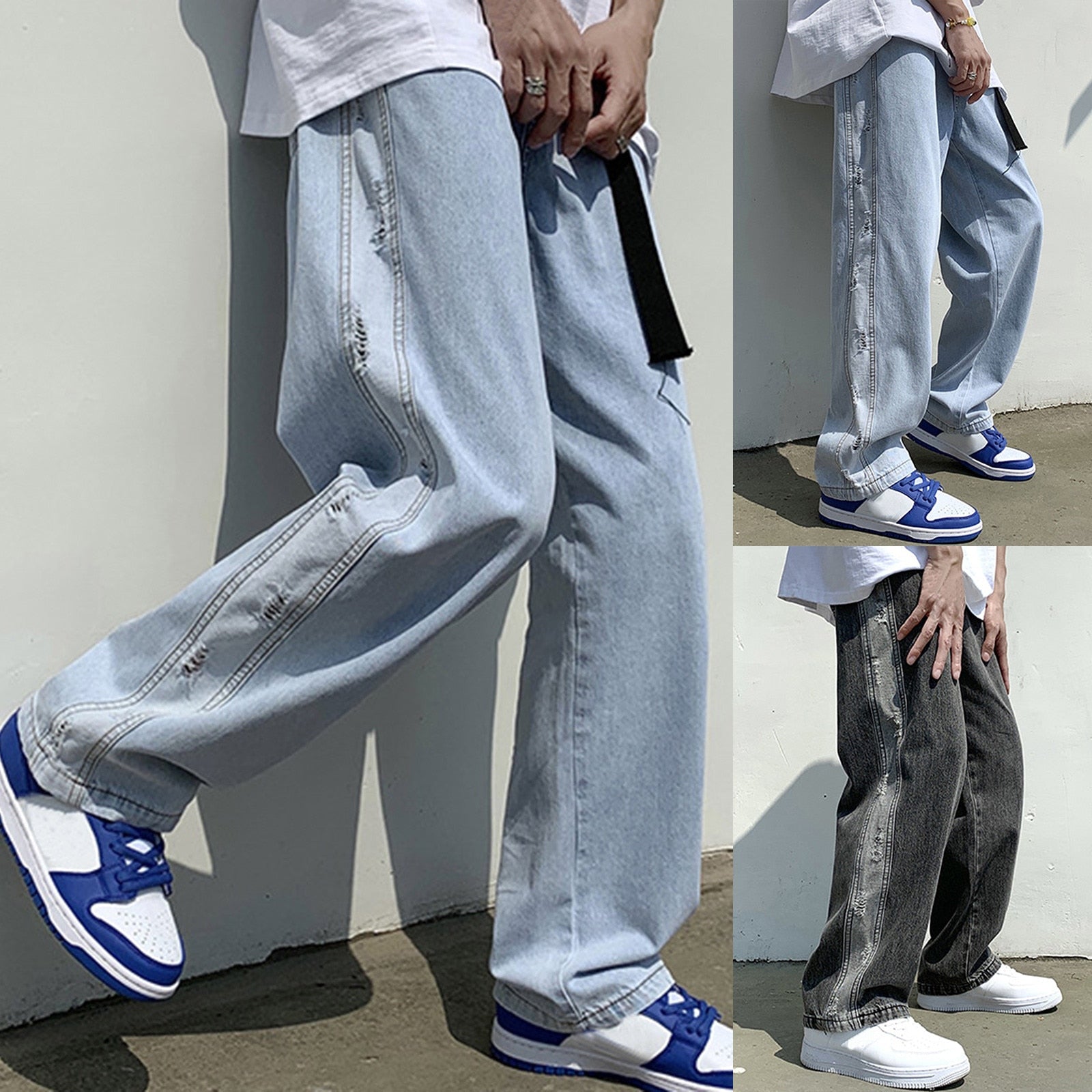 OG Baggy Denim Hose im Streetwear-Stil mit weitem Bein