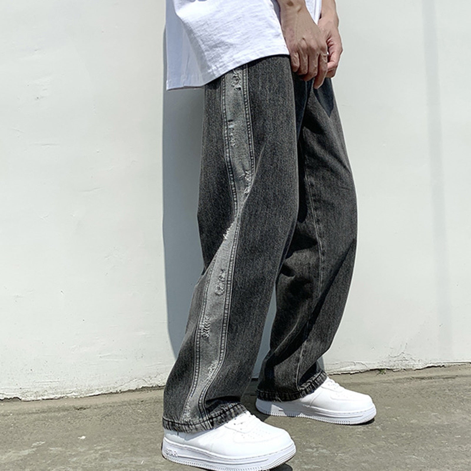 OG Baggy Denim Hose im Streetwear-Stil mit weitem Bein