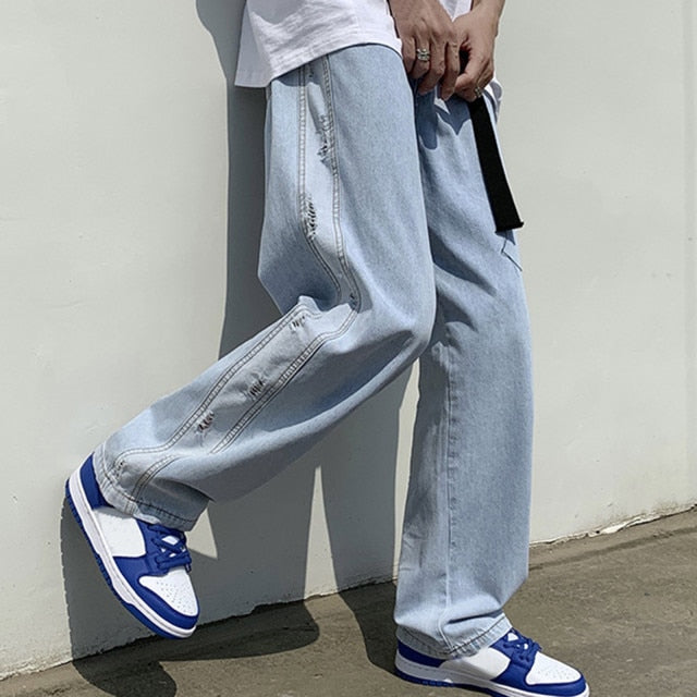 OG Baggy Denim Hose im Streetwear-Stil mit weitem Bein