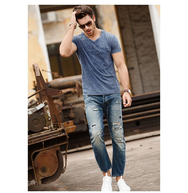 T-shirt streetwear à manches courtes rétro