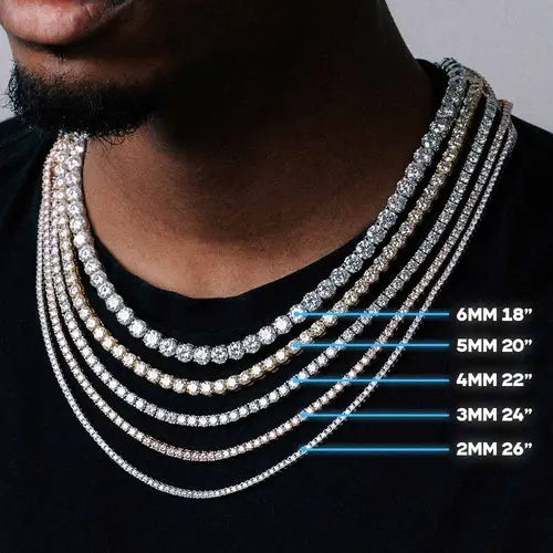 VVS Jewelry Moissanit-Tenniskette | 14 Karat Gold und 925er Sterlingsilber | Funkelnder Luxus für Männer und Frauen