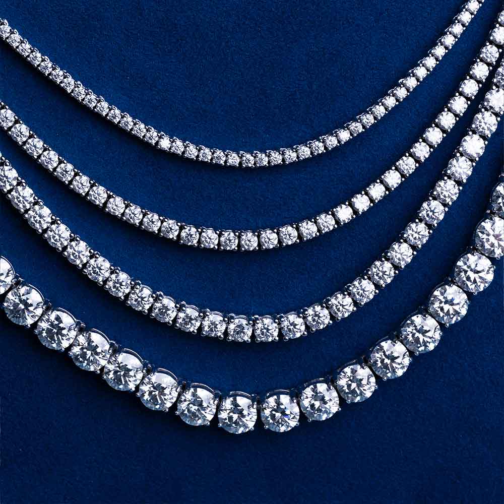 VVS Jewelry Moissanit-Tenniskette | 14 Karat Gold und 925er Sterlingsilber | Funkelnder Luxus für Männer und Frauen