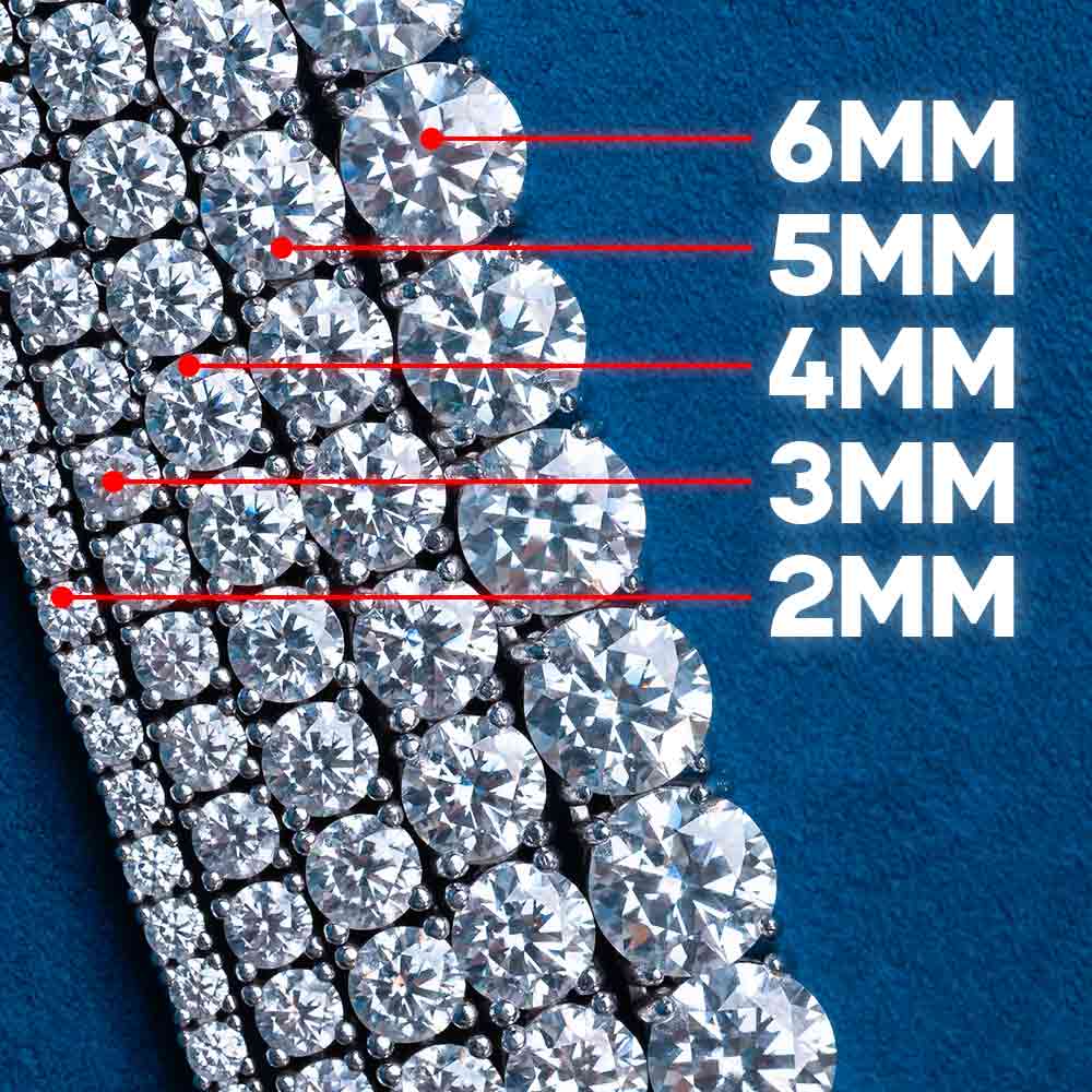 VVS Jewelry Moissanit-Tenniskette | 14 Karat Gold und 925er Sterlingsilber | Funkelnder Luxus für Männer und Frauen