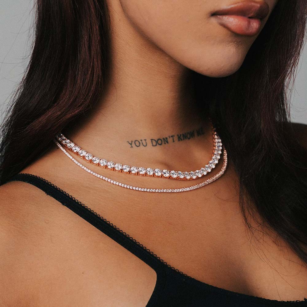VVS Jewelry Moissanit-Tenniskette | 14 Karat Gold und 925er Sterlingsilber | Funkelnder Luxus für Männer und Frauen