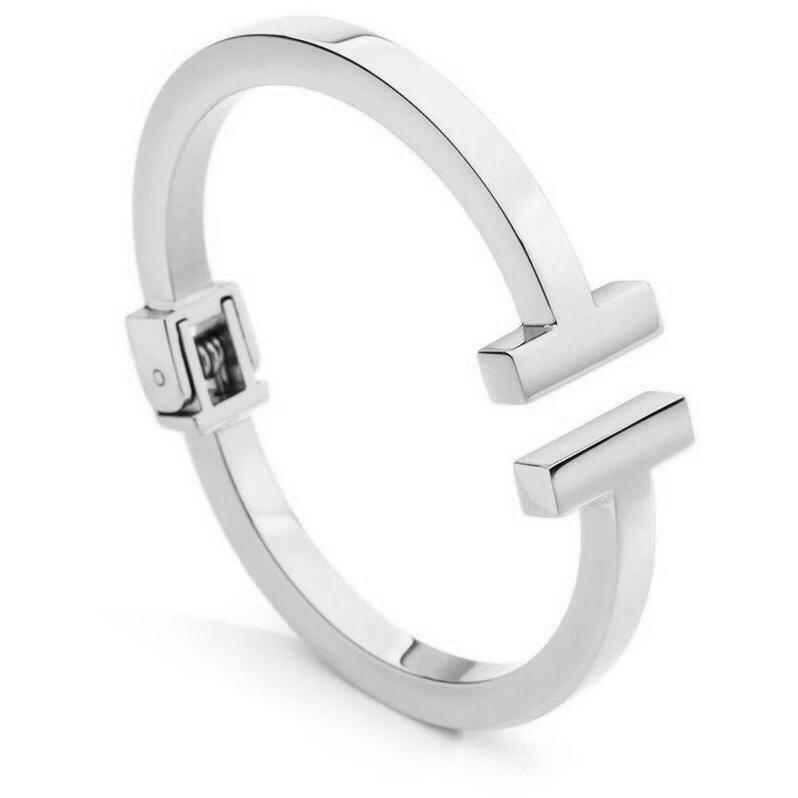 T-Manschettenarmband aus 18 Karat vergoldetem Edelstahl