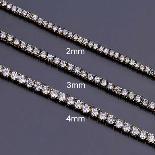VVS Jewelry Moissanit-Tenniskette | 14 Karat Gold und 925er Sterlingsilber | Funkelnder Luxus für Männer und Frauen