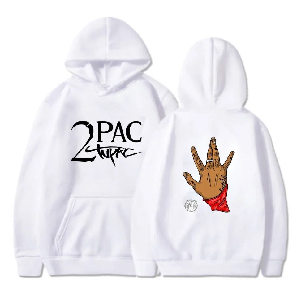 Gangsta 2Pac Winter Herbst 90er Jahre Grafik Hoodies