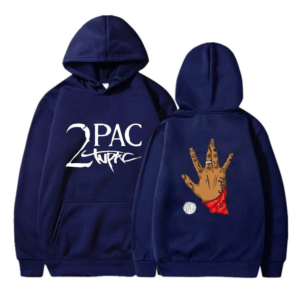 Gangsta 2Pac Winter Herbst 90er Jahre Grafik Hoodies
