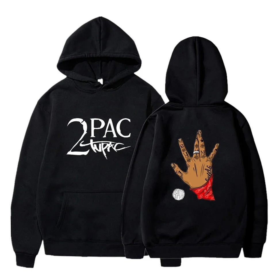 Gangsta 2Pac Winter Herbst 90er Jahre Grafik Hoodies
