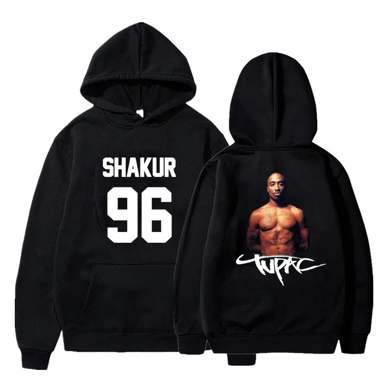 Gangsta 2Pac Winter Herbst 90er Jahre Grafik Hoodies