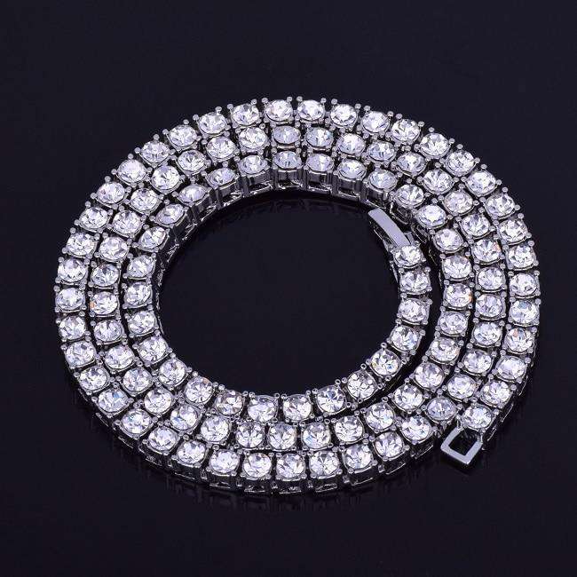 VVS Jewelry hip hop jewelry 200000162 Silver / 28" 3mm 14k Gold Plated Mens Tennis Chain