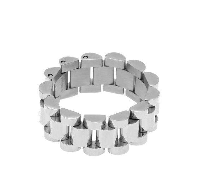 VVS Jewelry hip hop jewelry 8 / Silver Gold/Silver Watch Band Ring
