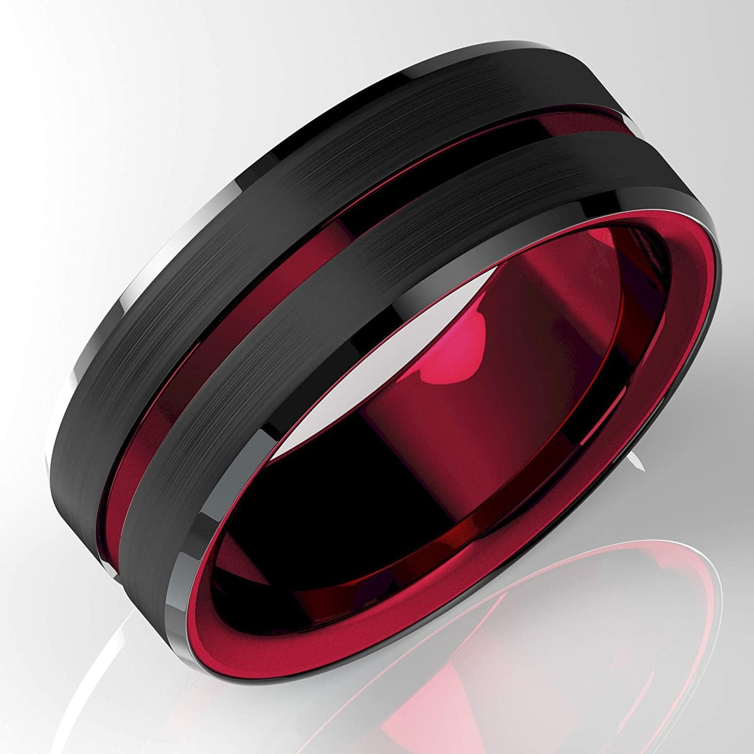 VVS Jewelry hip hop jewelry 8MM Tungsten Carbide Ring Matte Finish Beveled Polished Edge Comfort Fit