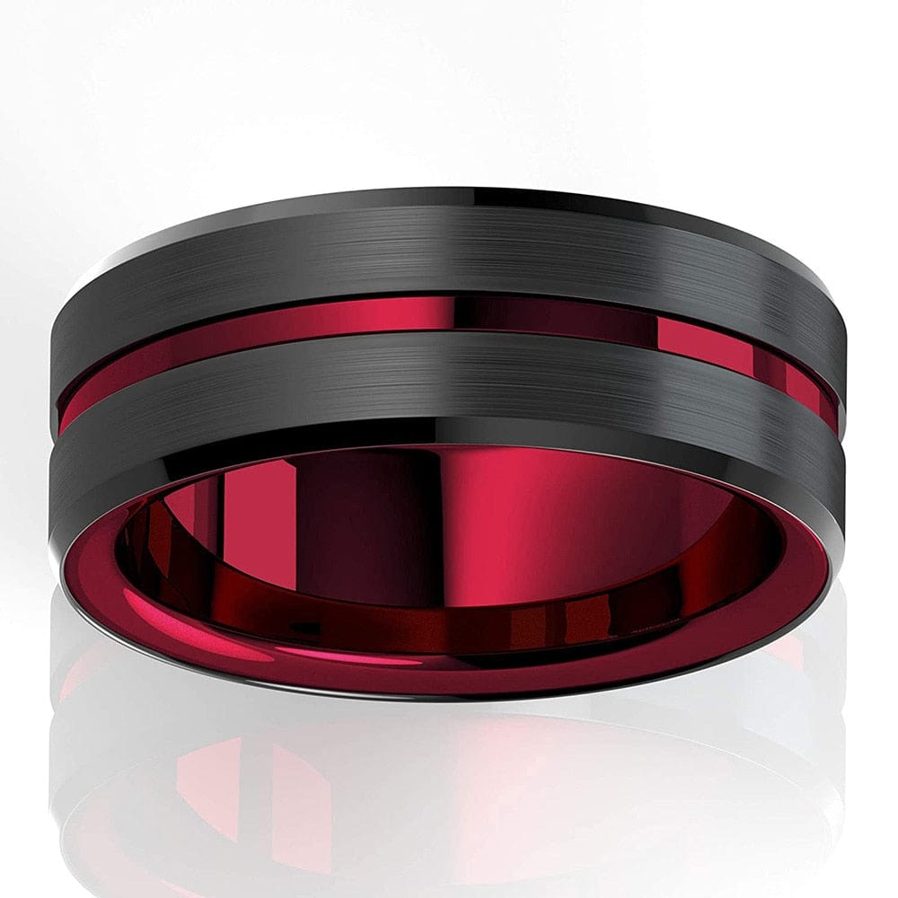 VVS Jewelry hip hop jewelry 8MM Tungsten Carbide Ring Matte Finish Beveled Polished Edge Comfort Fit