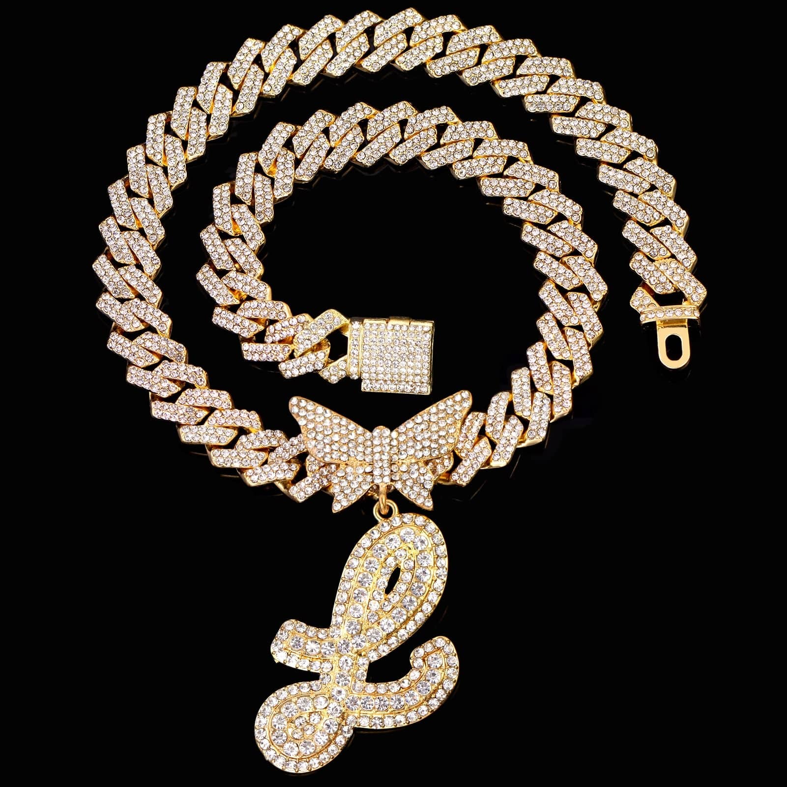 VVS Jewelry hip hop jewelry Bling Butterfly Letter Cuban Link Chain