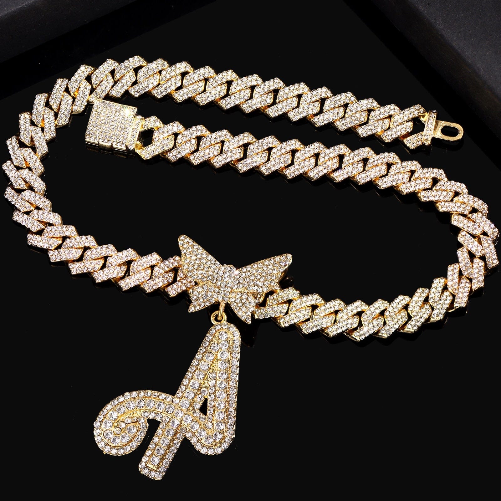 VVS Jewelry hip hop jewelry Bling Butterfly Letter Cuban Link Chain