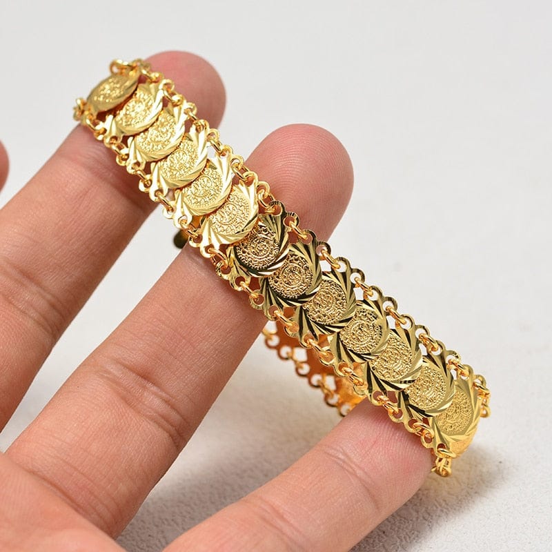 VVS Jewelry hip hop jewelry bracelets Gold Coin Bangle Bracelet