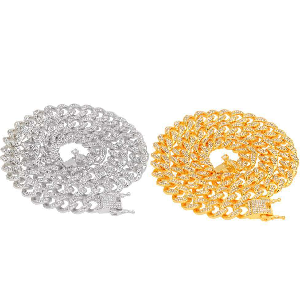 VVS Jewelry hip hop jewelry Cuban VVS Jewelry Gold/Silver Cuban Chain + FREE Cuban Bracelet Bundle - (TODAY ONLY)