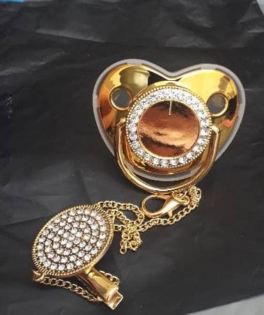 VVS Jewelry hip hop jewelry Custom Gold Bling Initial BPA Free Baby Pacifier