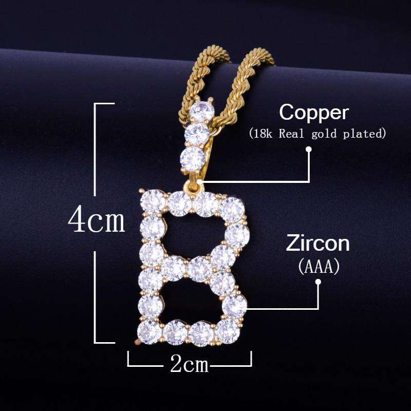 VVS Jewelry hip hop jewelry Custom Gold Tennis Letter Necklace