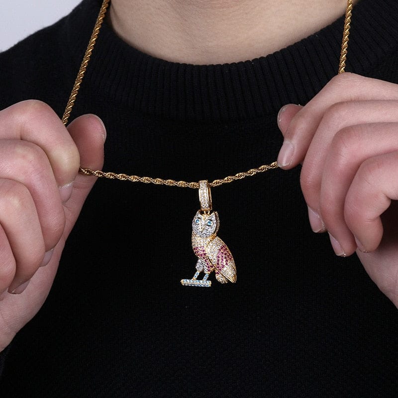 VVS Jewelry hip hop jewelry Drake OVO Owl Pendant Necklace