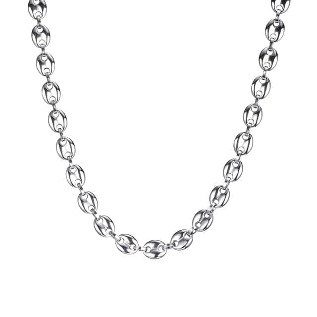 VVS Jewelry hip hop jewelry Gold/Silver Coffee Bean link chain + FREE Bracelet Bundle