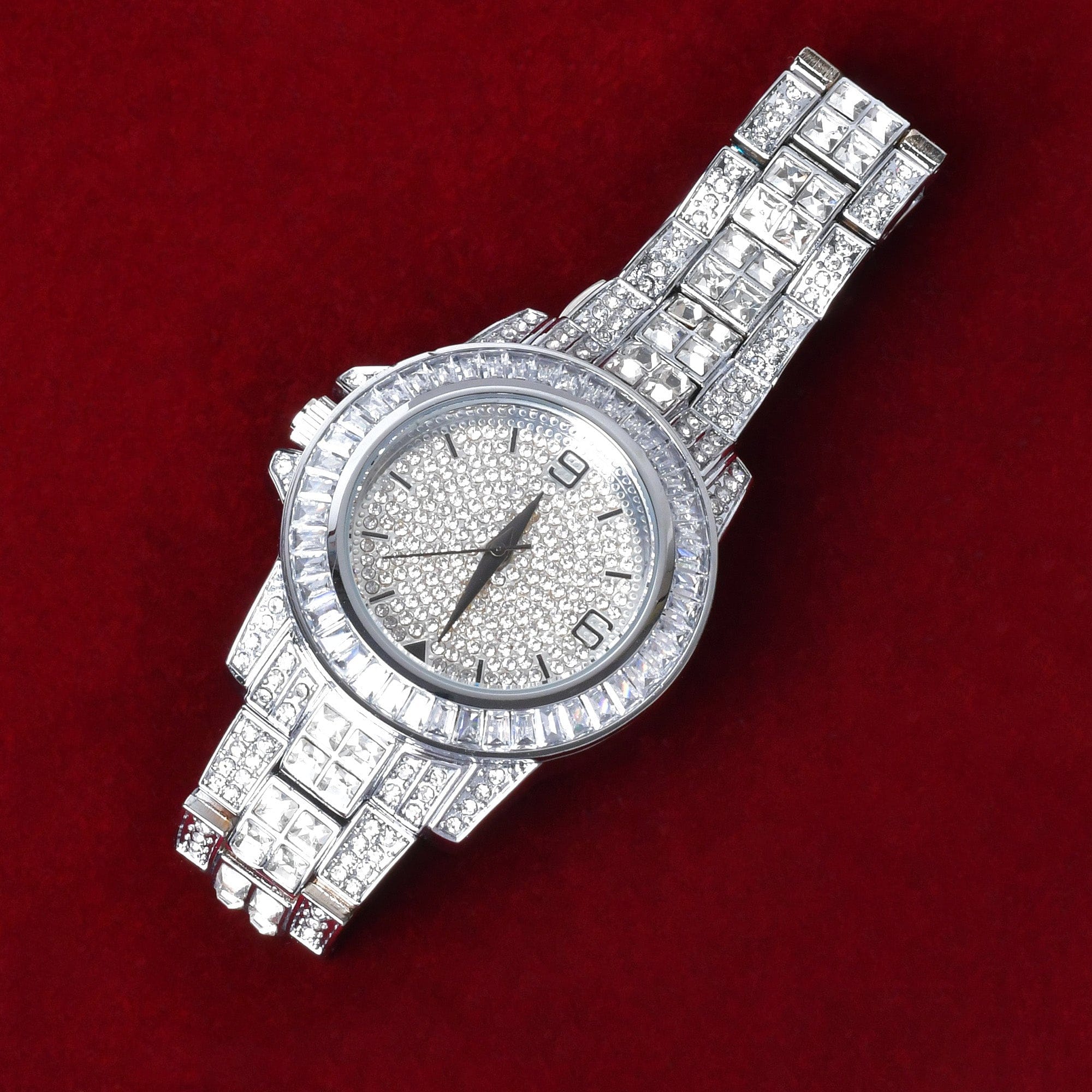 VVS Jewelry hip hop jewelry Iced Out Blizzard Baguette Watch