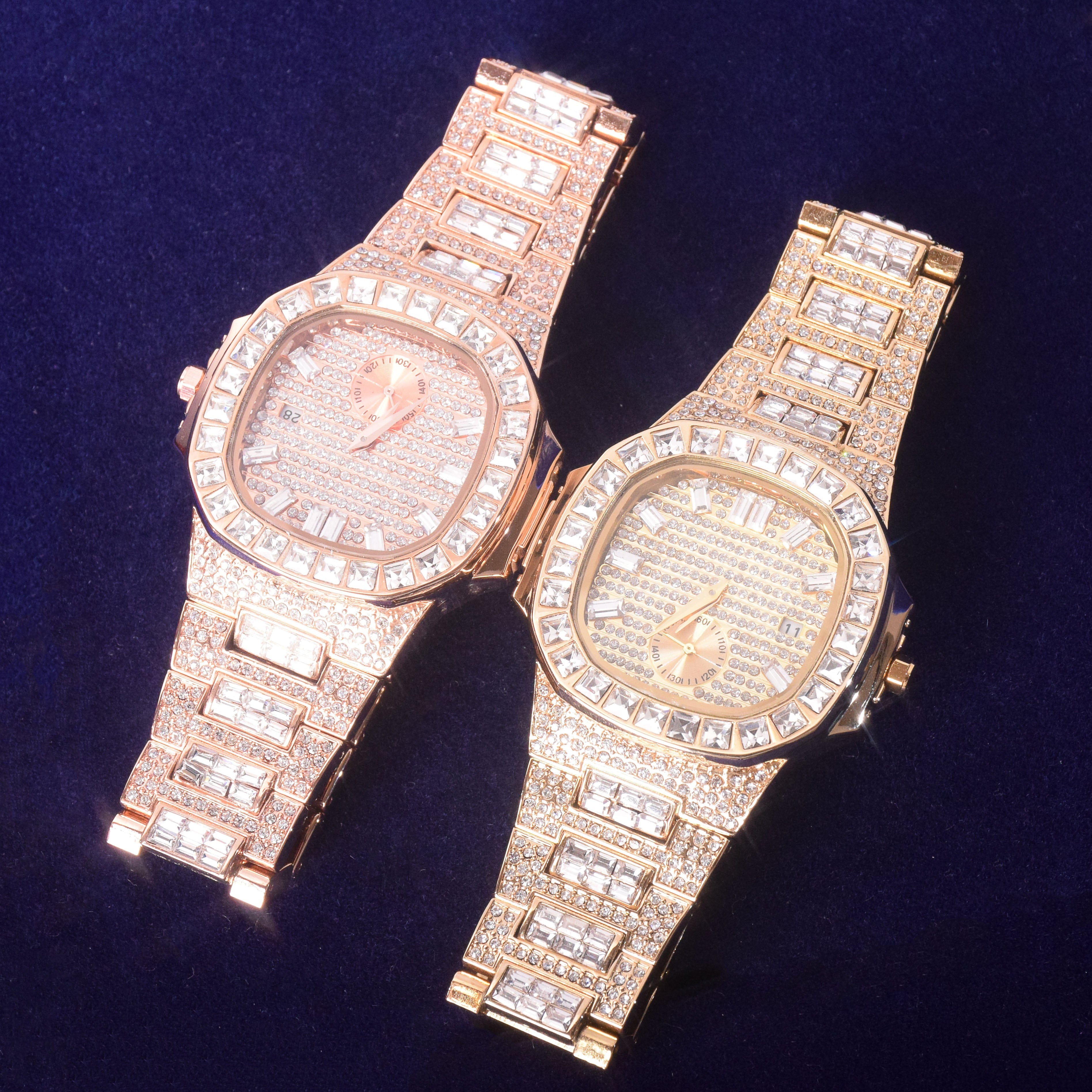 VVS Jewelry hip hop jewelry Iced Out Relogio Masculino Inspired Square Baguette Watch