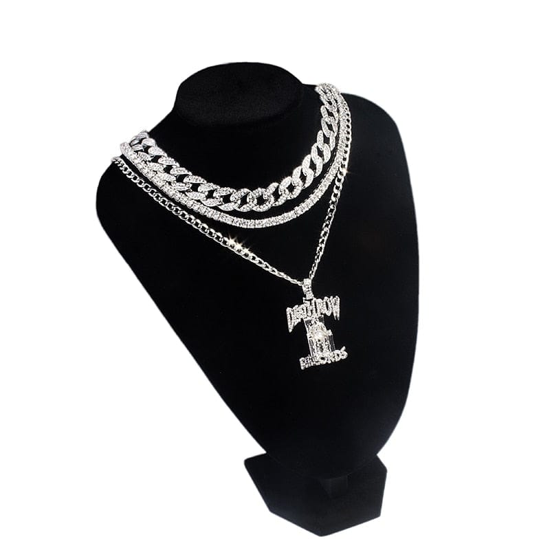 VVS Jewelry hip hop jewelry Icy Death Row Records Pendant Chain Bundle